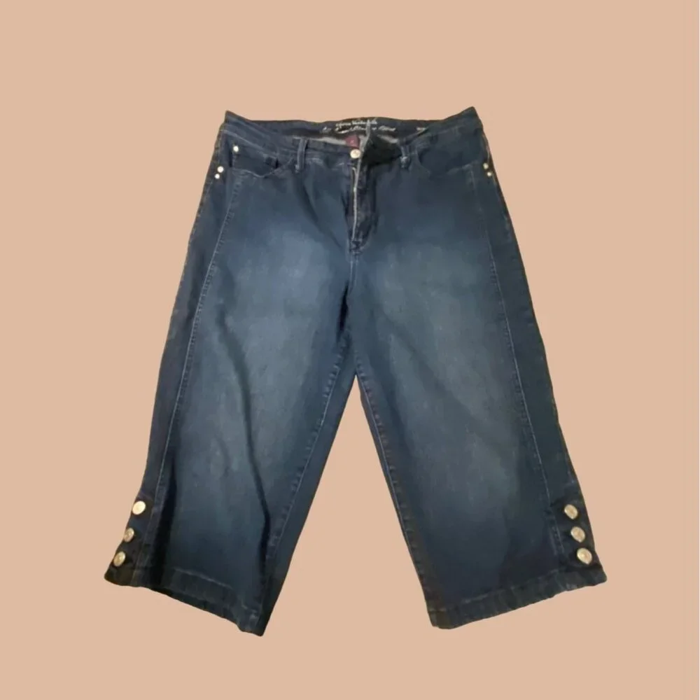 Gloria Vanderbilt Denim Capri Pants Size 14 - Picture 1 of 4